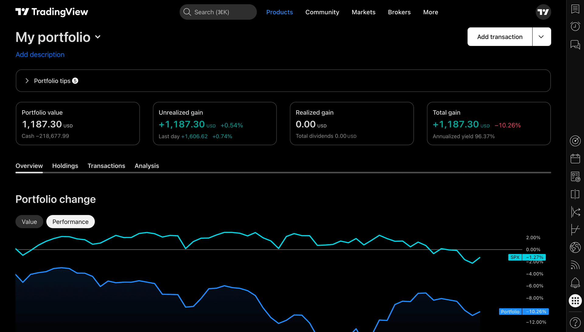 Easy portfolio monitoring